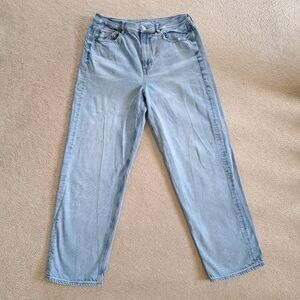 American Eagle Baggy Jeans Blue Denim Women's Size 14 Casual Distressed Relaxed